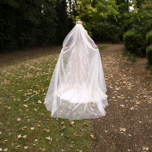 3m/118in''  Width Soft Tulle Wedding Veil, Off White / Ivory veil, Super soft and wide cathedral veil - Worthy