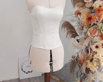 Satin Corset With Zip Back, Made To Measure Corset, Jumpsuit Top