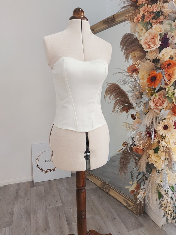 Satin Corset With Zip Back, Made To Measure Corset, Jumpsuit Top