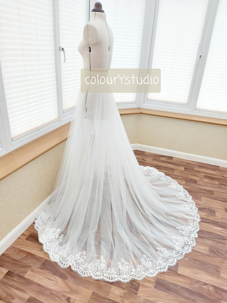 Bridal detachable overlay removable overskirt Bespoke | Etsy