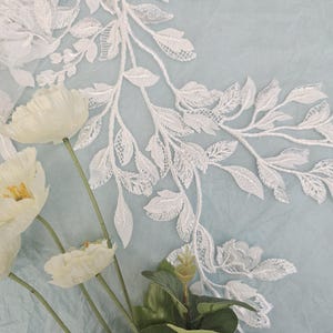 Bridal veil tulle samples, Glitter tulle samples, Dress fabric samples, Train/ Overlay fabric samples Leaflike lace