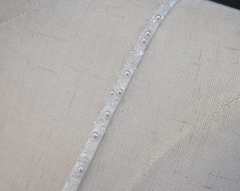 Pearl & Crystal Bridal Dress Straps: Light Ivory Sew-On Embellishments