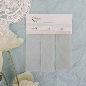 Bridal veil tulle samples, Glitter tulle samples, Dress fabric samples, Train/ Overlay fabric samples Plain tulle set B
