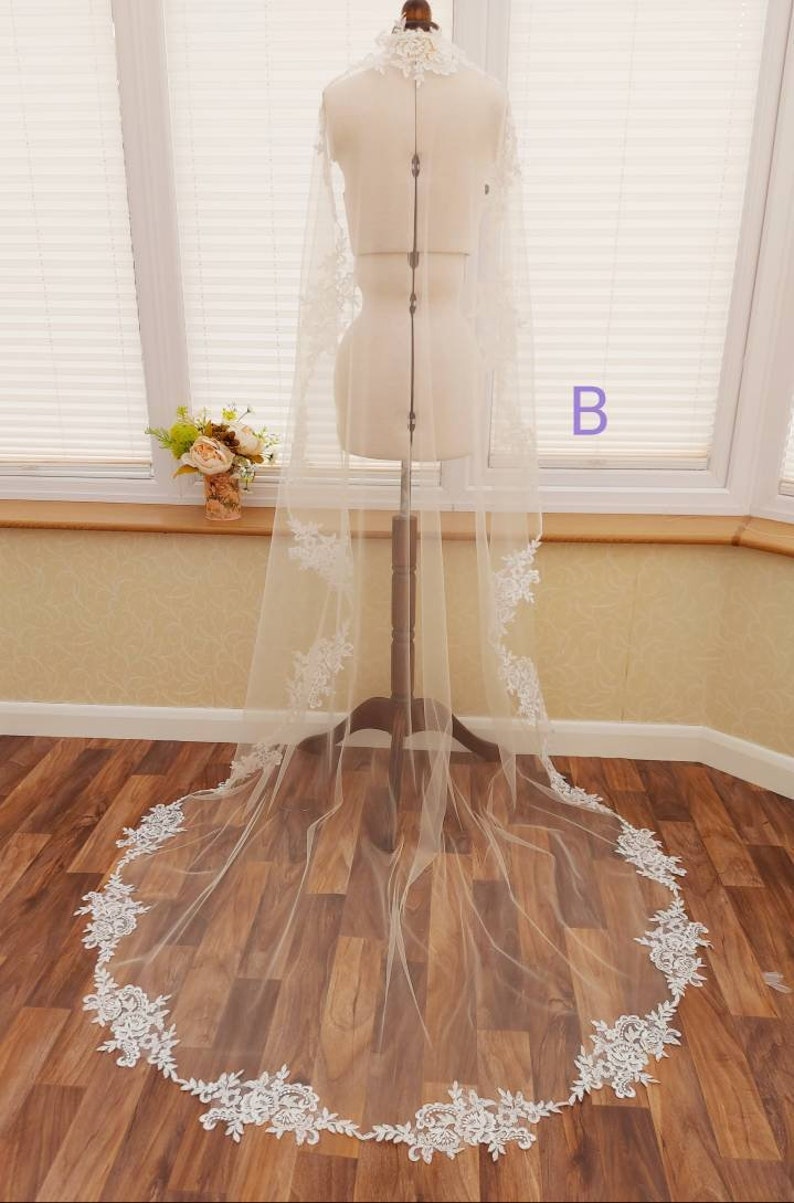 Mantilla Lace Veil, Corded Lace Veil, Wedding Veil, Ivory veil, Mantilla Lace Veil, Corded Lace Veil, Wedding Veil, Ivory veil,