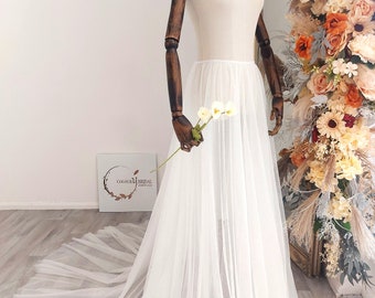 Olga - Glitter detachable overskirt, sparkle removable overskirt, Bespoke attached overlay, Wedding accessories,,T13