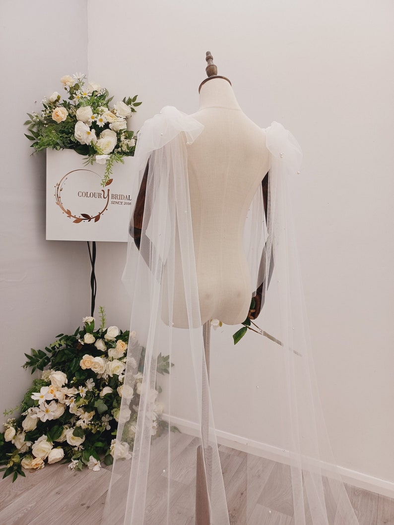 Removable Pearl Tulle Wedding Dress Shoulder Wings and Bows - Etsy