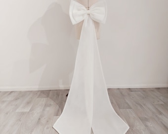 Detachable Organza Wedding Dress Bow, Light Weight, Removable, Light ivory -Bethany