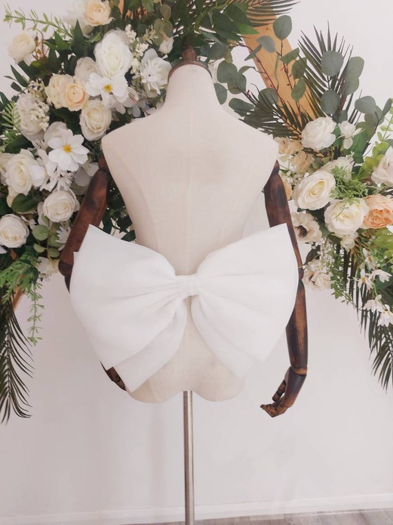 Detachable Wedding Dress Bow, Organza Detachable Bridal Bow 
