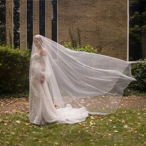 Lizbeth - Long blusher drop veil, 3M wide drop veil, Wedding Veil, Drop veil,P08