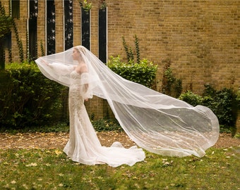 London - Horsehair veil, Bridal  Drop Veil, Bespoke Veil, Wedding Veil, Off White veil, Champagne veil, cathedral veil, 2 tier veil,P03