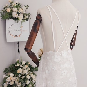 Spaghetti Thin Satin Straps, Bridal Dress Straps, Thin Straps, Sew on Straps - Susan