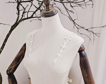 Lace Dress Straps, Bridal Straps, Thin lace straps, Sew on straps - Summer