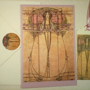 Margaret Macdonald Mackintosh 'The may Queen' card & tag blank