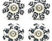 Door knobs Ceramic Hand Painted Shabby Chic Vintage Style Ceramic and Glass Set of 16
