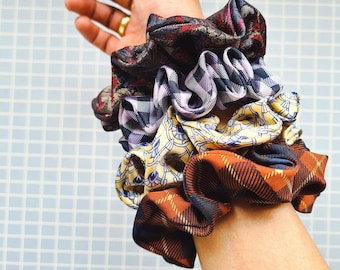 Upcycled | Handmade | Vintage Silk Scrunchie | Hair tie | Hair accessories | Pure Silk | Remade | Recycled | Repurposed | Sustainable