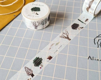SAIEN Washi tape | Made in Japan | Cute tape for packaging | Scrapbooking Journaling | Paper gift wrap tape | masking tape