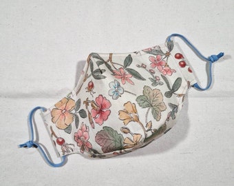 Handmade Floral Classic Facemask | 2 layers | Cotton Twill | Nose wire | Chin cover | Soft elastics | Reusable