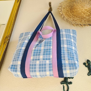 Upcycled | Handmade Large tote bag with pouch | Beach bag | Summer bag | Market bag | 100% cotton | Recyled | Remade | Sustainable