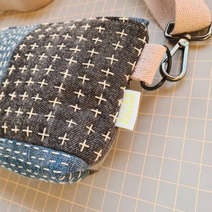 Upcycled Sashiko Patchwork Denim Crossbody Bag With Keychain - Etsy