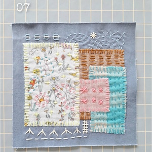 Upcycled Boro Sashiko Patch Handmade Sew-On Patch Sew-On pockets Embellishment Visible Mending Patchwork image 3