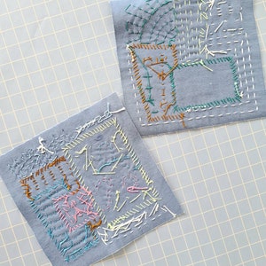 Upcycled Boro Sashiko Patch Handmade Sew-On Patch Sew-On pockets Embellishment Visible Mending Patchwork image 6