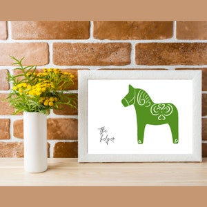 Enneagram 2 The Helper Swedish Dala Horse Digital Print