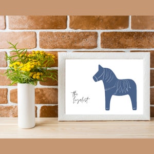 Enneagram 6 The Loyalist Swedish Dala Horse Digital Print