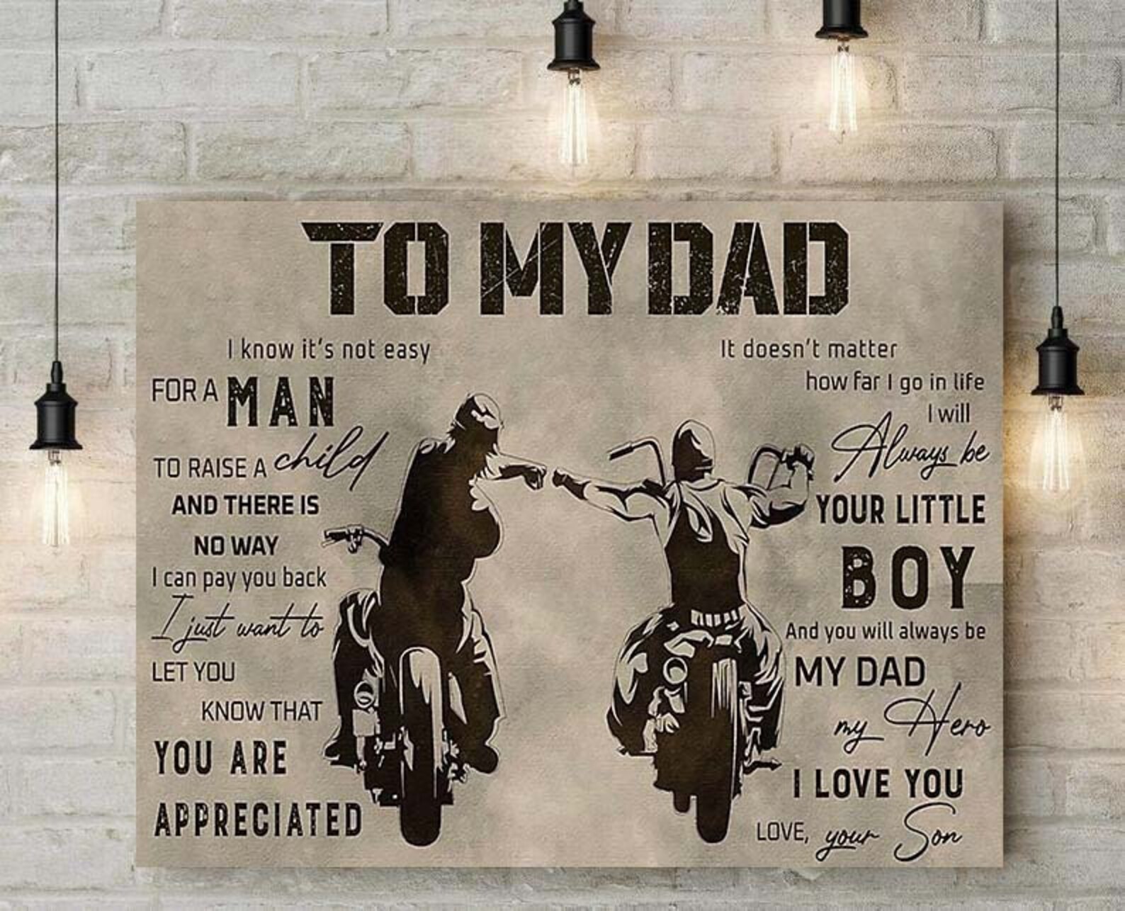 Motorcycle To My Dad PosterMotorcycle Gifts For Dad Poster Etsy