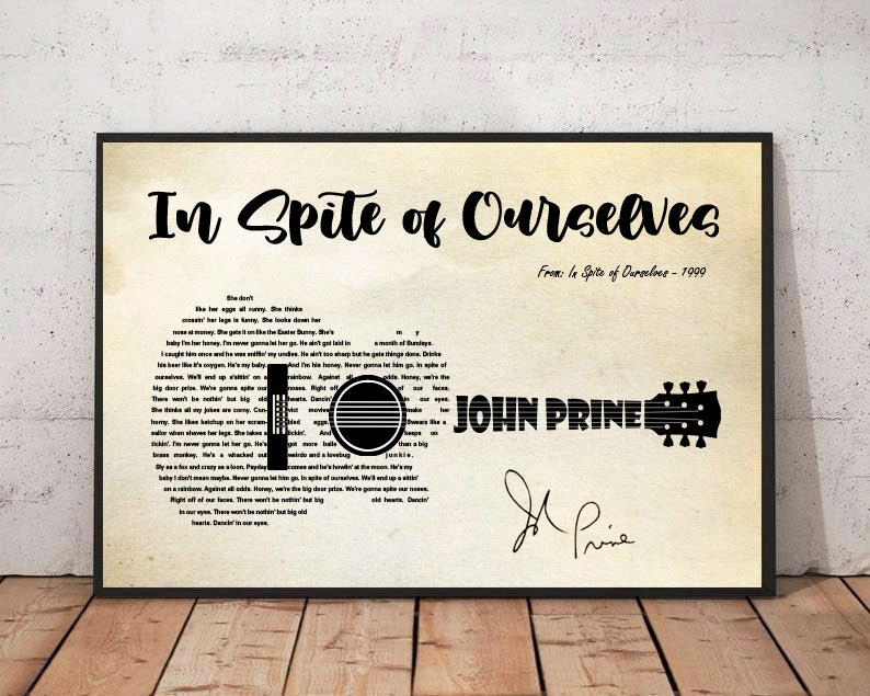 John Prine In Spite of Ourselves Lyrics Poster Unframe Etsy