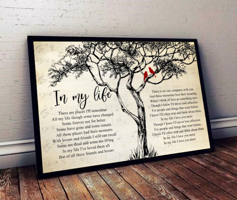 The Beatles In My Life Lyrics Poster Unframe Paper Poster | Etsy