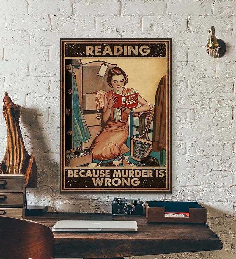 BücherPlakat lesen weil Mord ist falsch Plakat Etsy