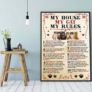 Ma Maison Mon Chat Mes Regles Impression Numerique Pour Les Etsy