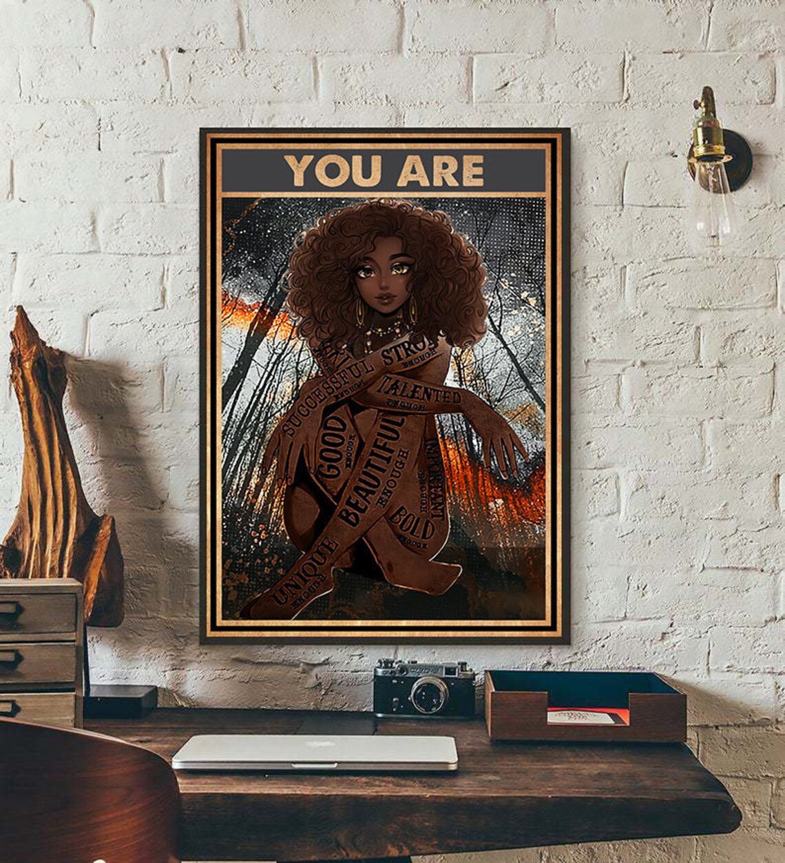 You Are Enough Poster African American Art Print Black Girl Etsy