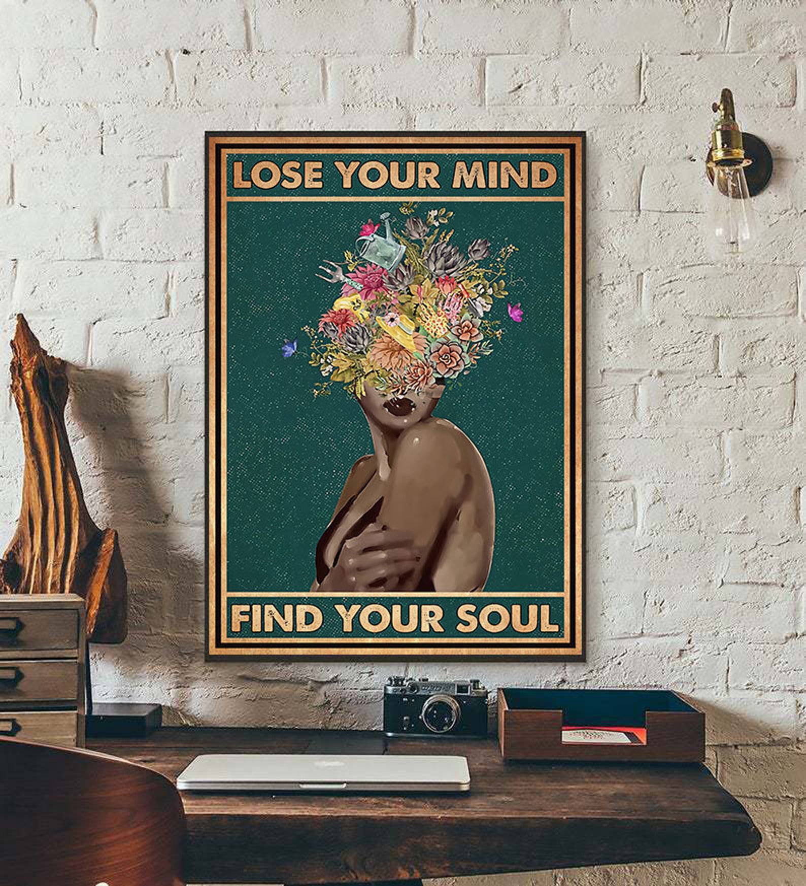 Lose Your Mind Find Your Soul Poster Black Woman Art Print Etsy