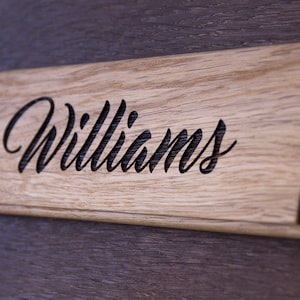 Personalized Oak Sign - Wood Door Sign - Family Name Sign