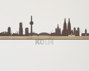 Köln Skyline Layered 3d Wooden Cityscape Laser Cut Wall Art Köln Stadtbild Städtische Silhouette US Duty Paid