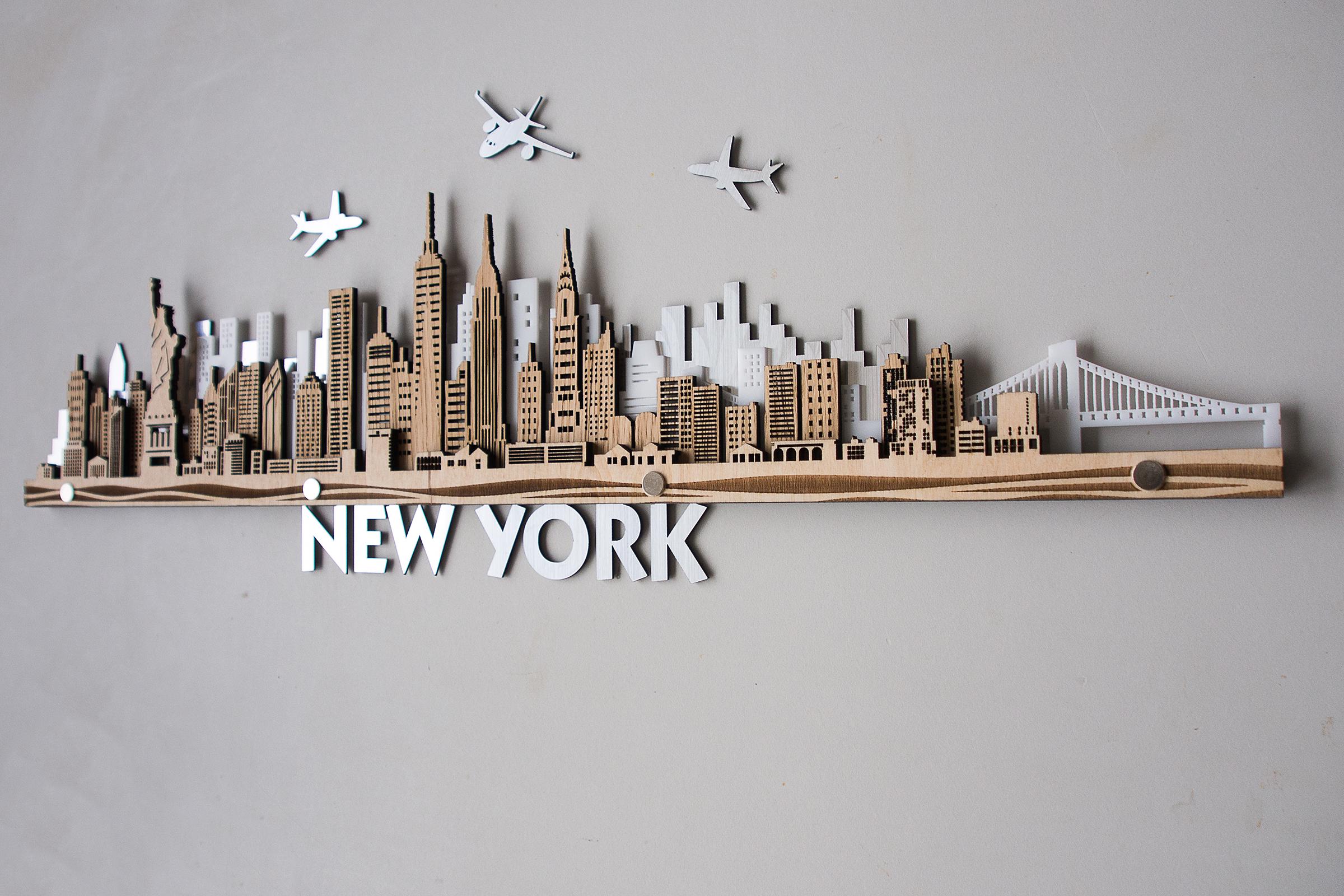 New York City Skyline Large Detailed 3d Layered Laser Cut Large