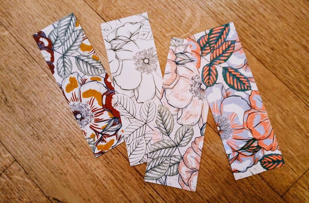 Ecofriendly Individual or a Pack of 3 Bookmarks Floral Etsy