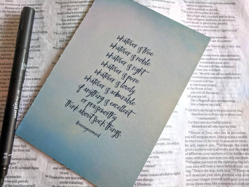 Whatever Is True #renewyourmind Postcard Philippians 4:8 4x6in
