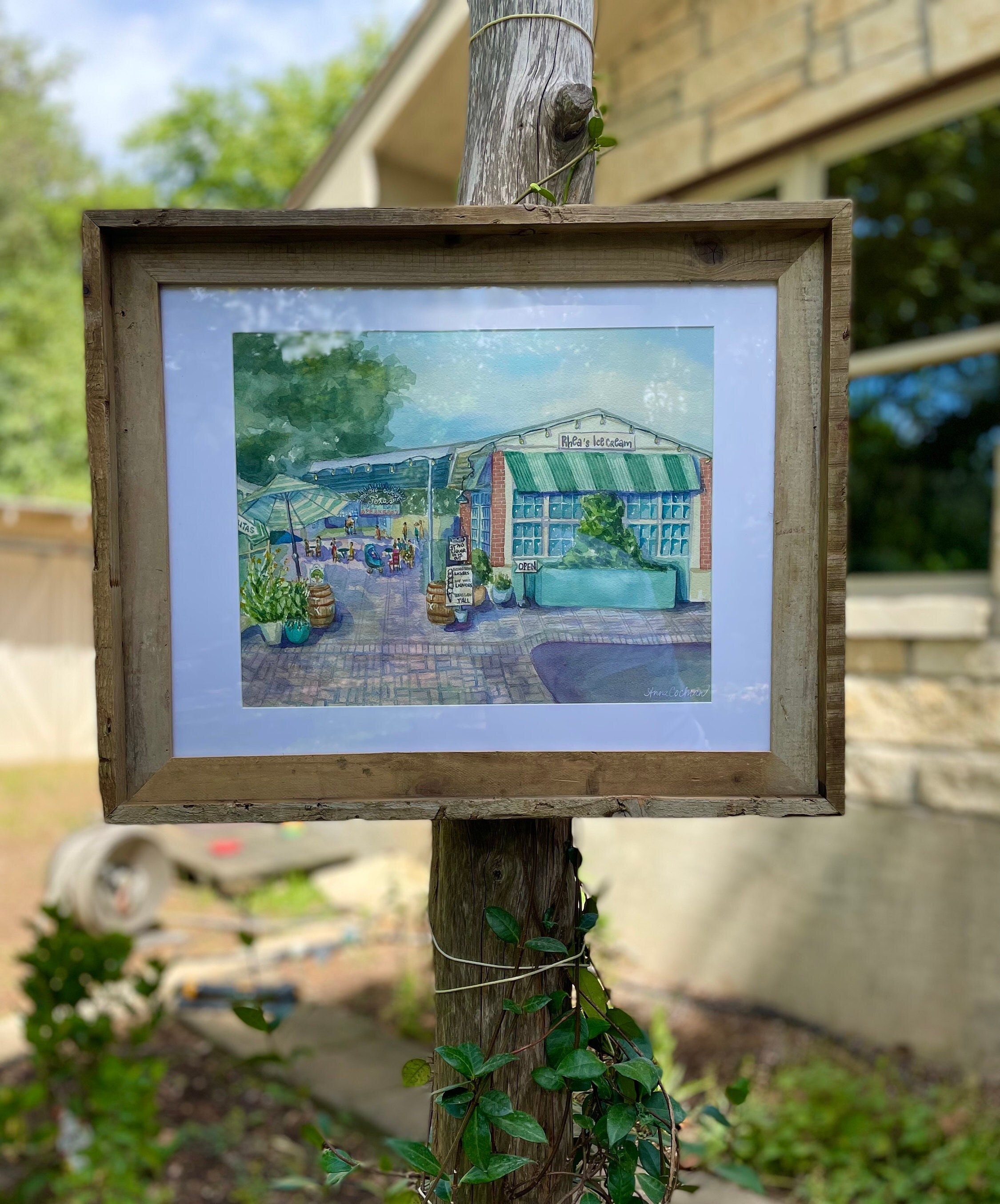 Gruene Grove and Rhea's Ice Cream - Print - Etsy