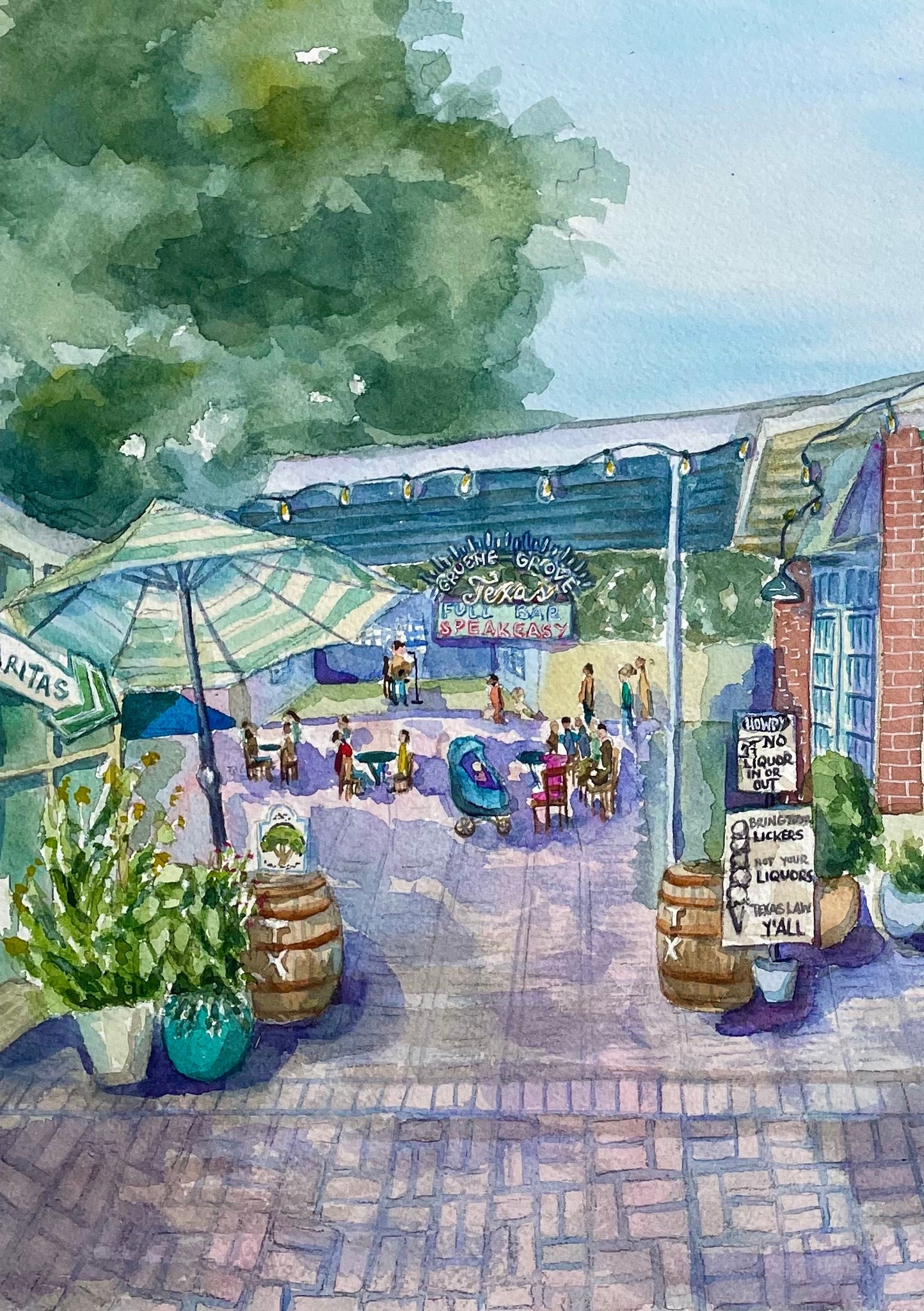 Gruene Grove and Rhea's Ice Cream - Print - Etsy