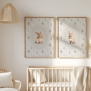 Bunny Nursery Wall Art, Girls Nursery Decor, Watercolor Woodland ...