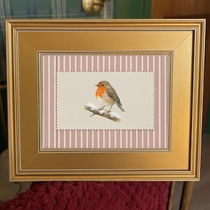 Robin Print with Heritage Gold Frame ∙ Vintage Bird Art