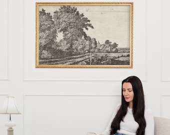 Vintage Oak Tree Sketch Print ∙ Dark Academia Tree Drawing ∙ 2123