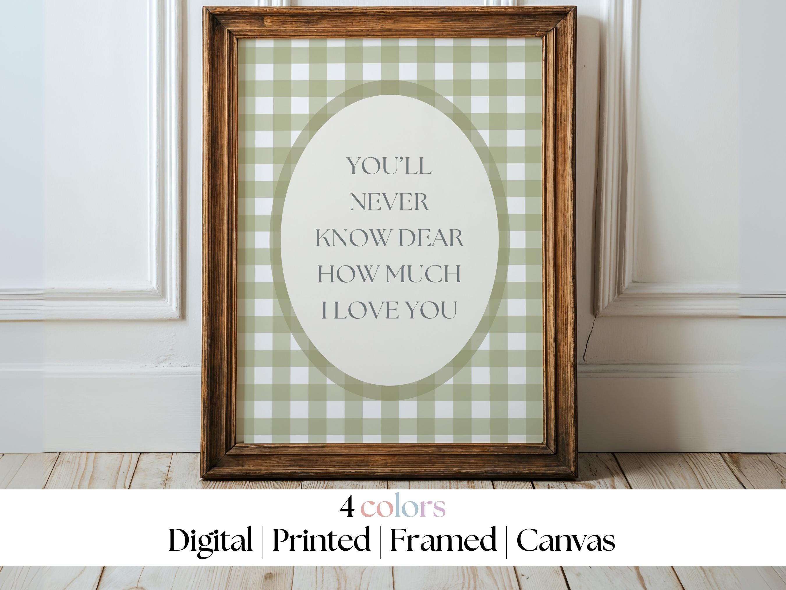 Gingham Nursery Wall Art: You'll Never Know Dear, Green Nursery (Digital, Printed & Framed Options)