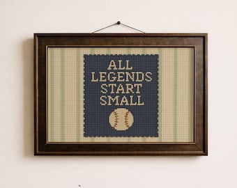 All Legends Start Small™ Print ∙ Vintage Sports Nursery Wall Art ∙ Baseball ∙ 1637