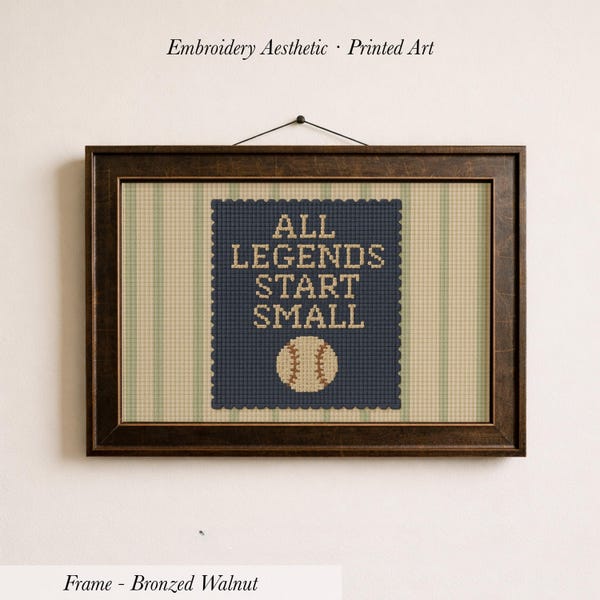 All Legends Start Small™ Print ∙ Vintage Sports Nursery Wall Art ∙ Baseball ∙ 1637
