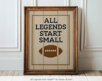 All Legends Start Small™ Print ∙ Vintage Football Sports Nursery Wall Art ∙ 1647