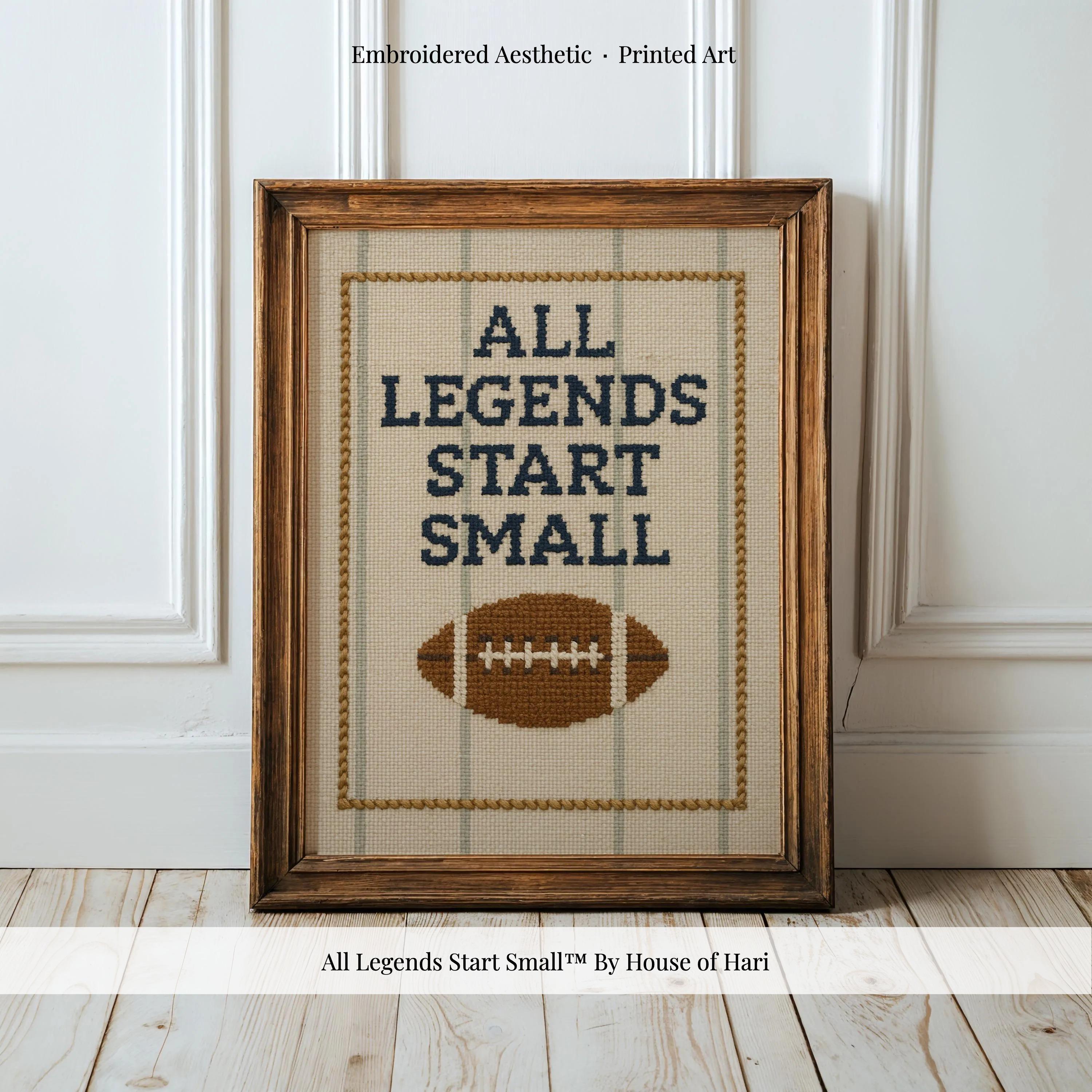 All Legends Start Small™ Print ∙ Vintage Football Sports Nursery