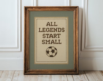 All Legends Start Small™ Print ∙ Vintage Sports Soccer Nursery Wall Art ∙ 1764